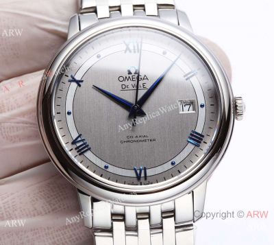 Swiss Replica Omega De Ville Quartz watch Men Rhodium-silvery Dial